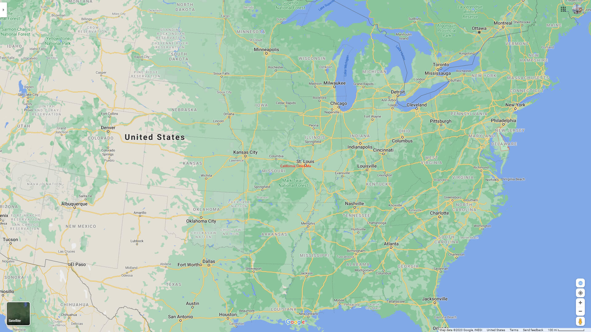 Delaware Location Map US